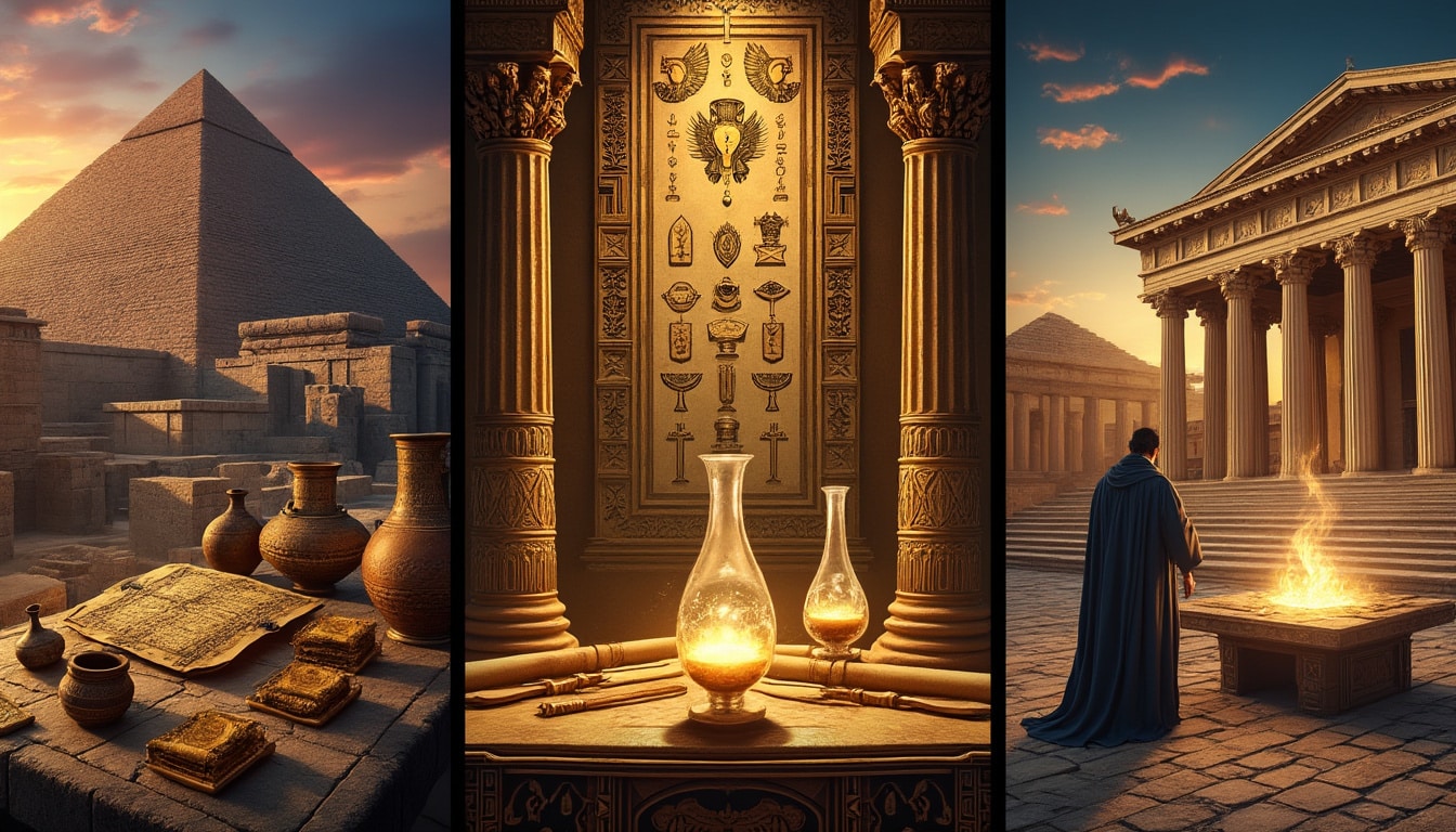 découvrez les origines de l'alchimie à travers les civilisations antiques de mésopotamie, d'égypte et du monde grec, et leur influence sur la science et la philosophie.